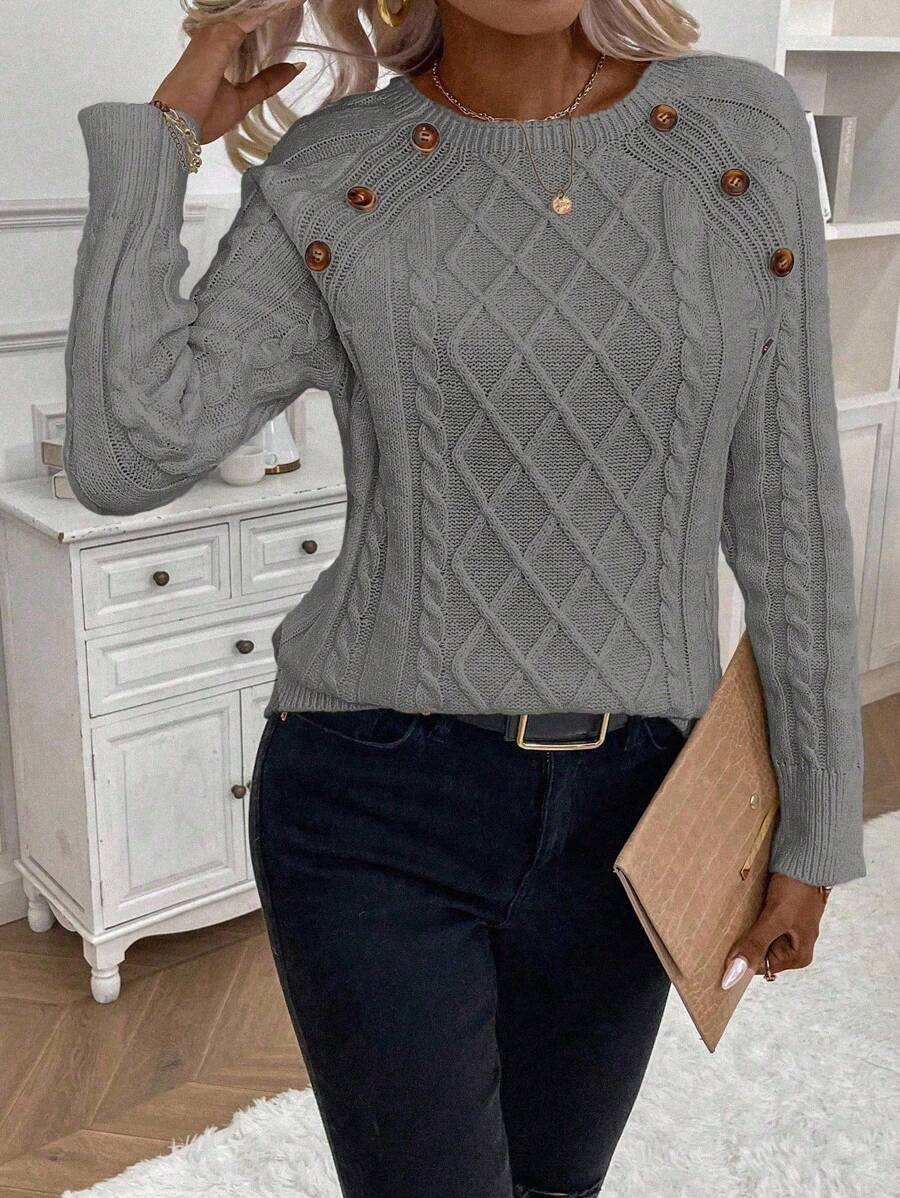Women's Blouse Button Front Decorative Details