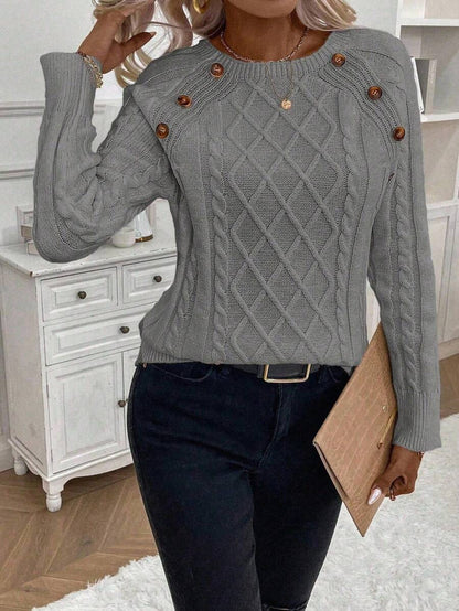 Women's Blouse Button Front Decorative Details