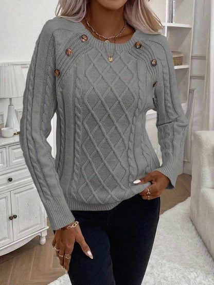 Women's Blouse Button Front Decorative Details