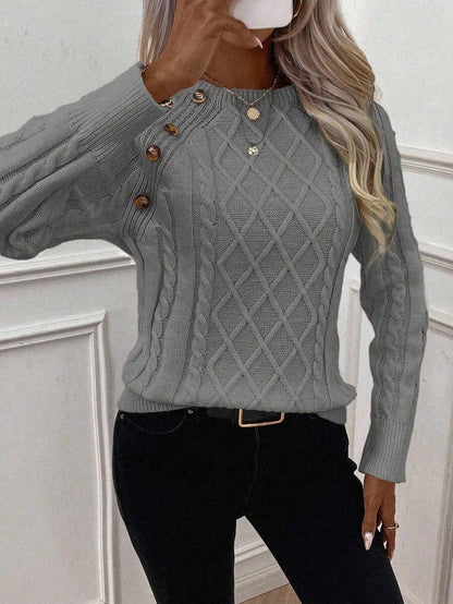 Women's Blouse Button Front Decorative Details
