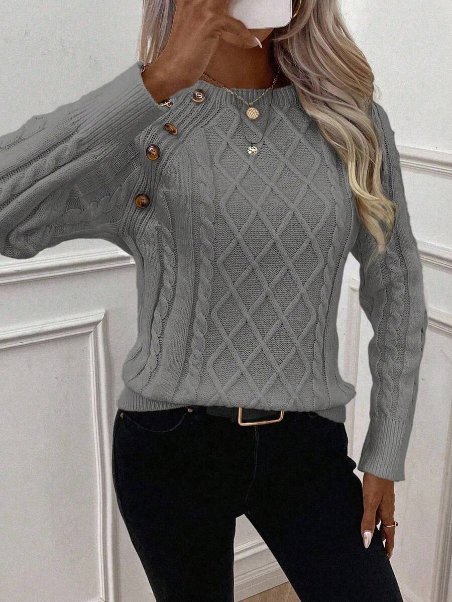 Women's Cable Round Neck Sweater