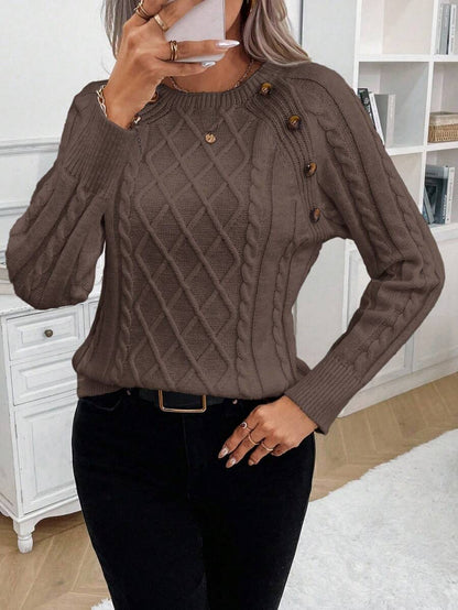 Women's Blouse Button Front Decorative Details