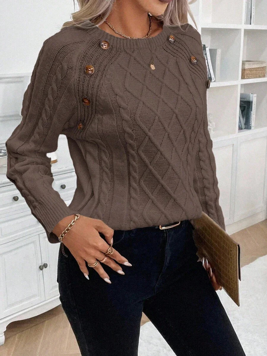 Women's Cable Round Neck Sweater