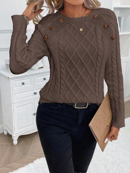 Women's Blouse Button Front Decorative Details