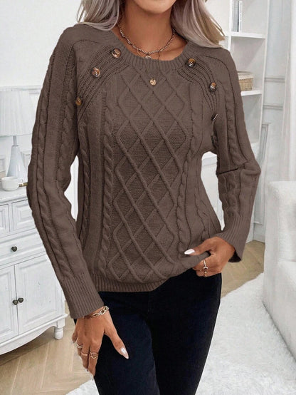 Women's Blouse Button Front Decorative Details