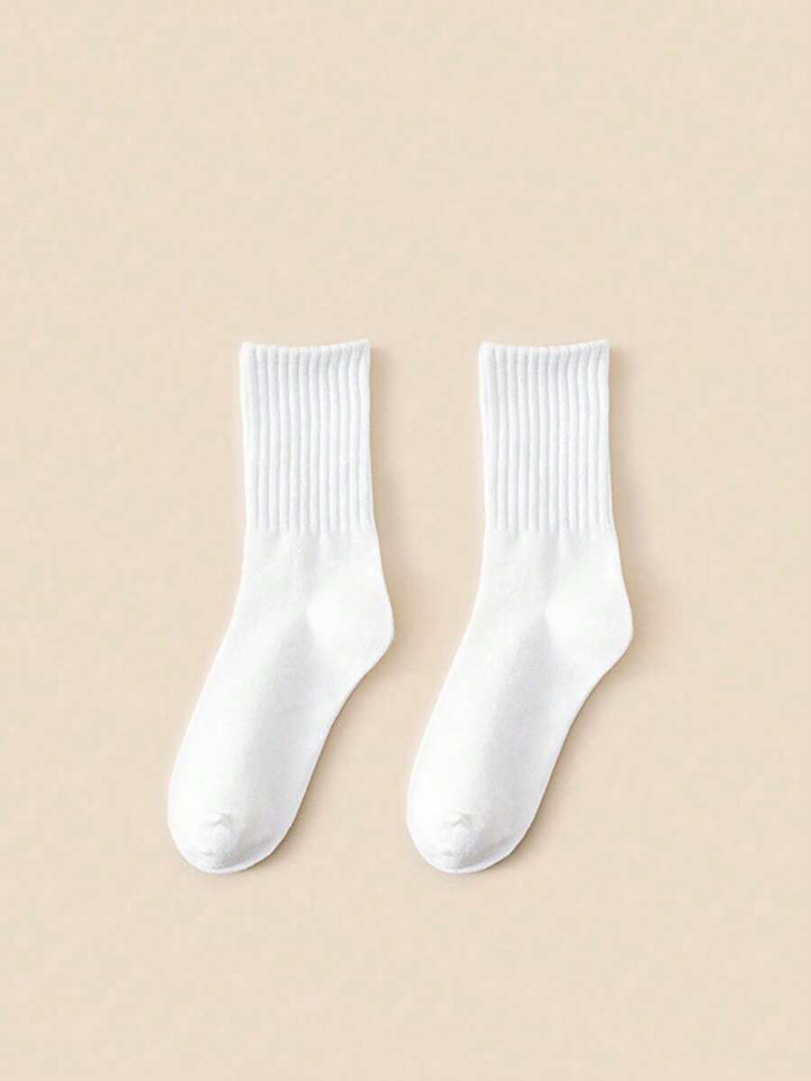 Women's Ribbed Crew Socks Ruffled Edge