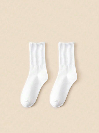 Women's Ribbed Crew Socks Ruffled Edge