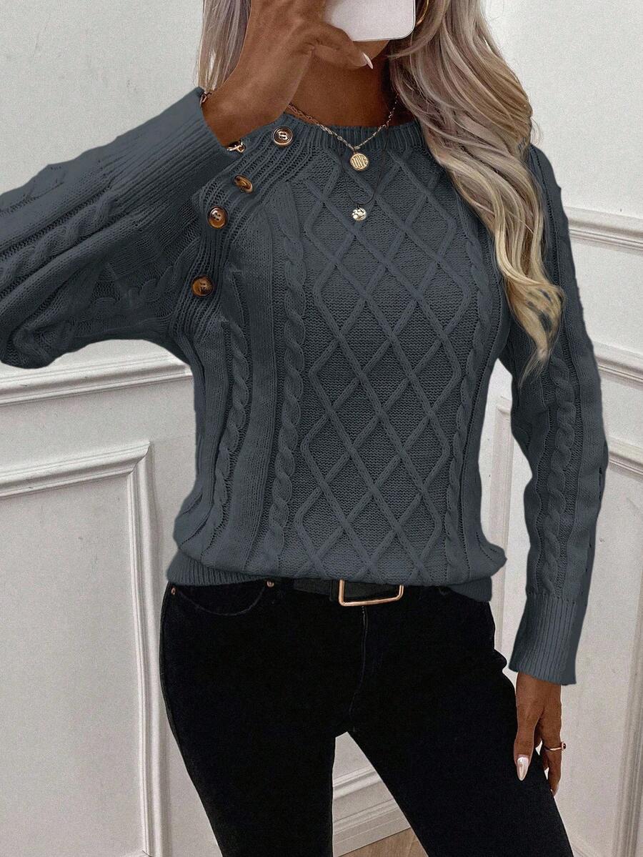Women's Blouse Button Front Decorative Details