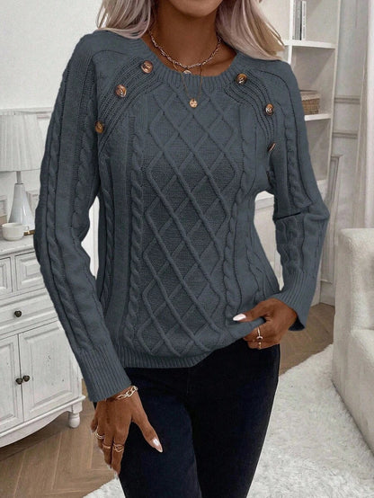 Women's Blouse Button Front Decorative Details