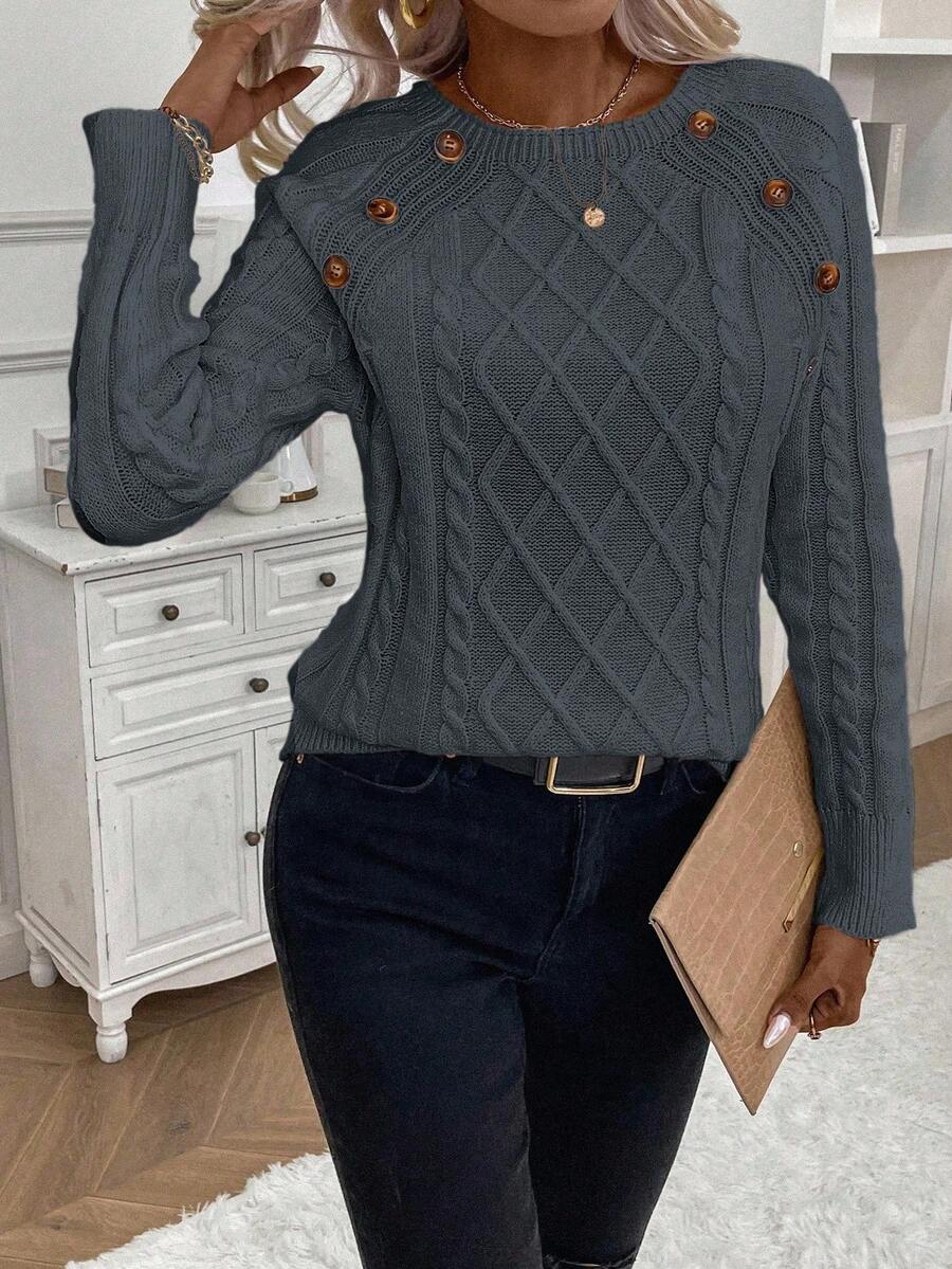 Women's Cable Round Neck Sweater