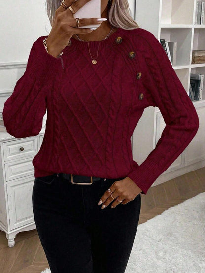 Women's Blouse Button Front Decorative Details