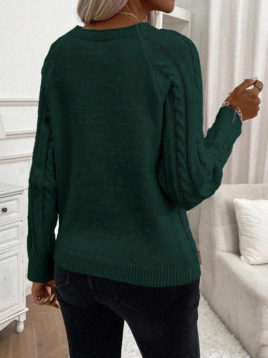 Women's Cable Round Neck Sweater