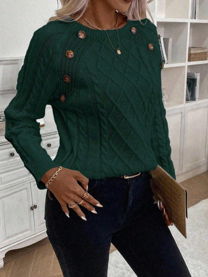 Women's Cable Round Neck Sweater