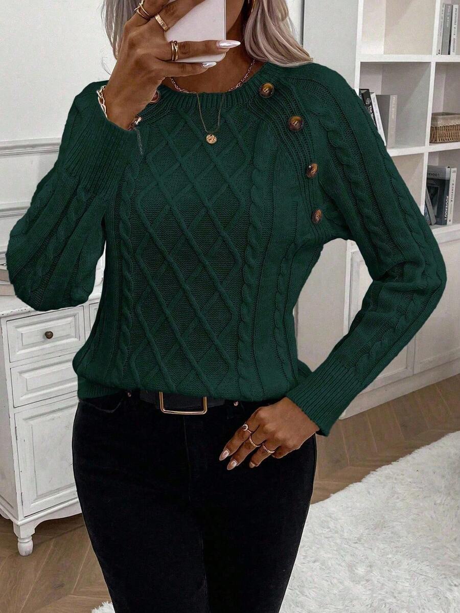 Women's Cable Round Neck Sweater