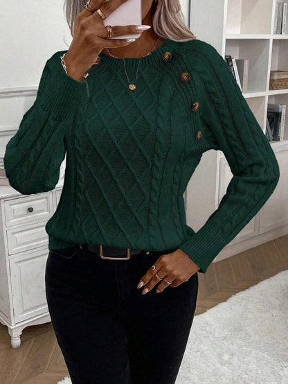 Women's Blouse Button Front Decorative Details