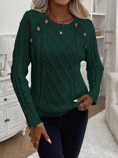 Women's Blouse Button Front Decorative Details