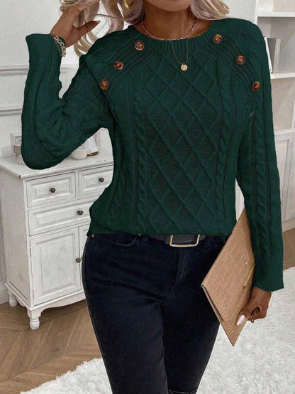 Women's Cable Round Neck Sweater