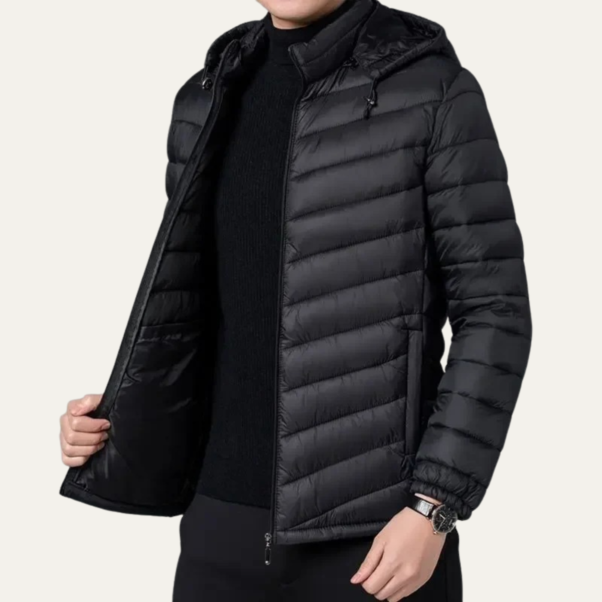 Nottingham Men's Quilted Puffer Jacket Lightweight Hooded