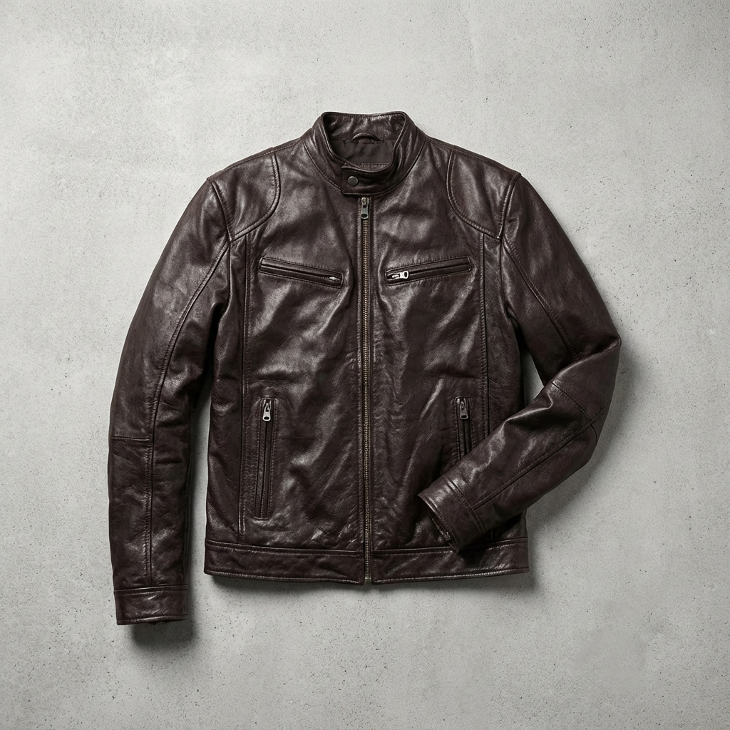 Leather Biker Jacket - Vonnera