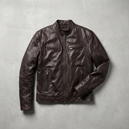 Leather Biker Jacket - Vonnera