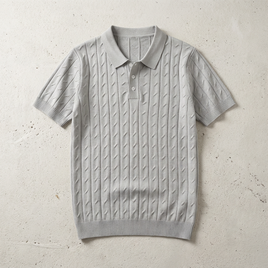 Women's Jacquard Knit Polo Shirt - Vonnera