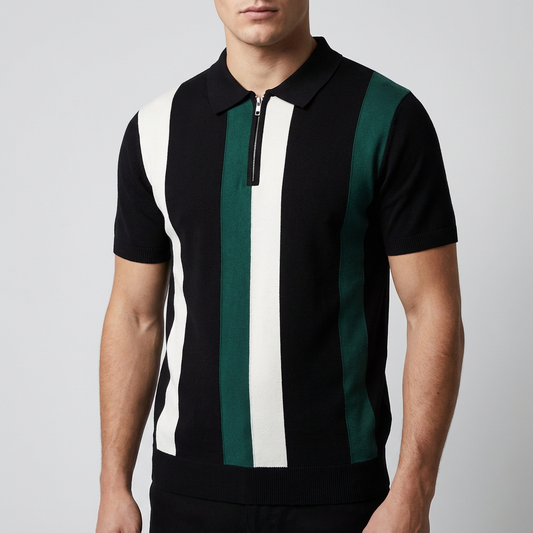 Women's Silk Polo Shirt Zip Front - Vonnera