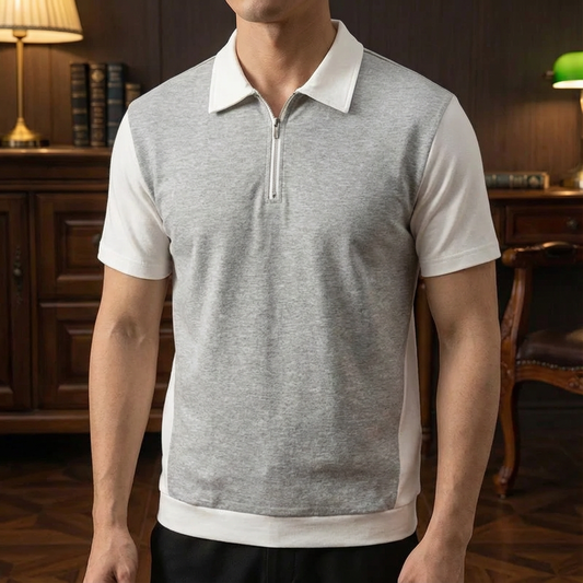 Men's Quarter Zip Polo Shirt - Vonnera