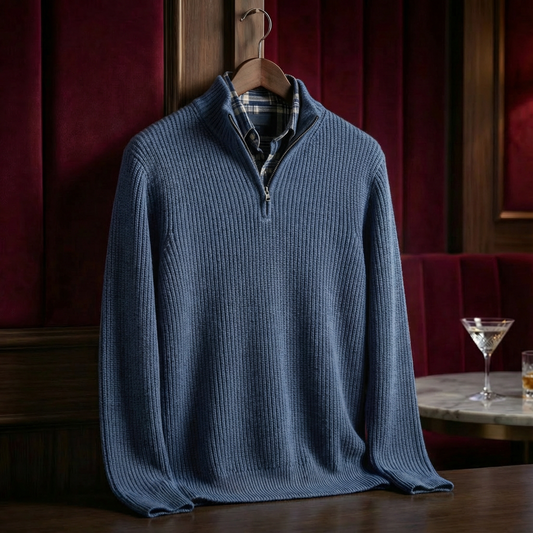 Cotton Knit Grey Sweater - Vonnera