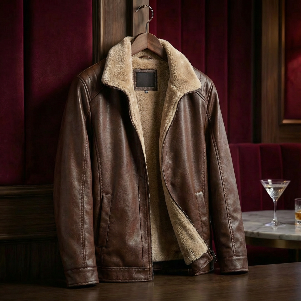 Men's Leather Jacket Portofino Style - Vonnera