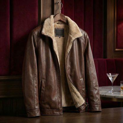 Men's Leather Jacket Portofino Style - Vonnera
