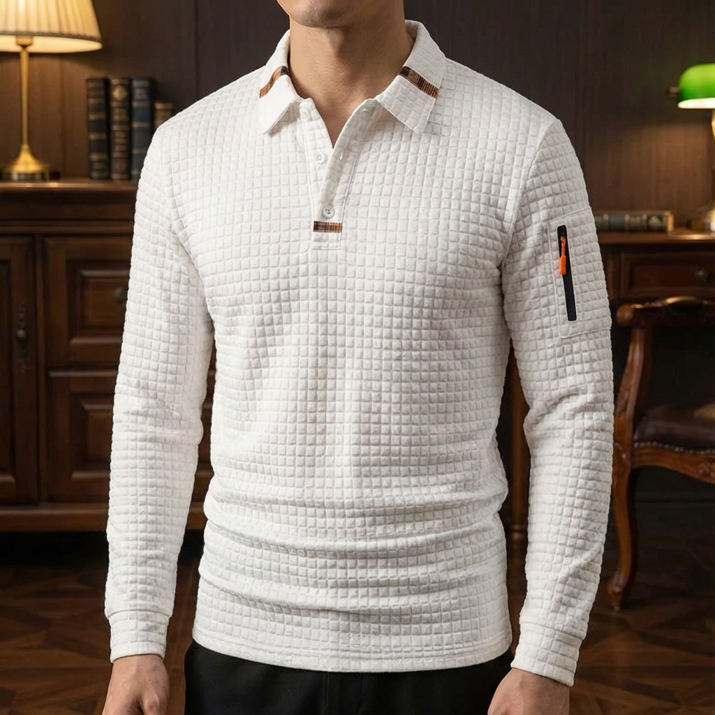 Portofino Men's Waffle Knit Polo Shirt - Vonnera