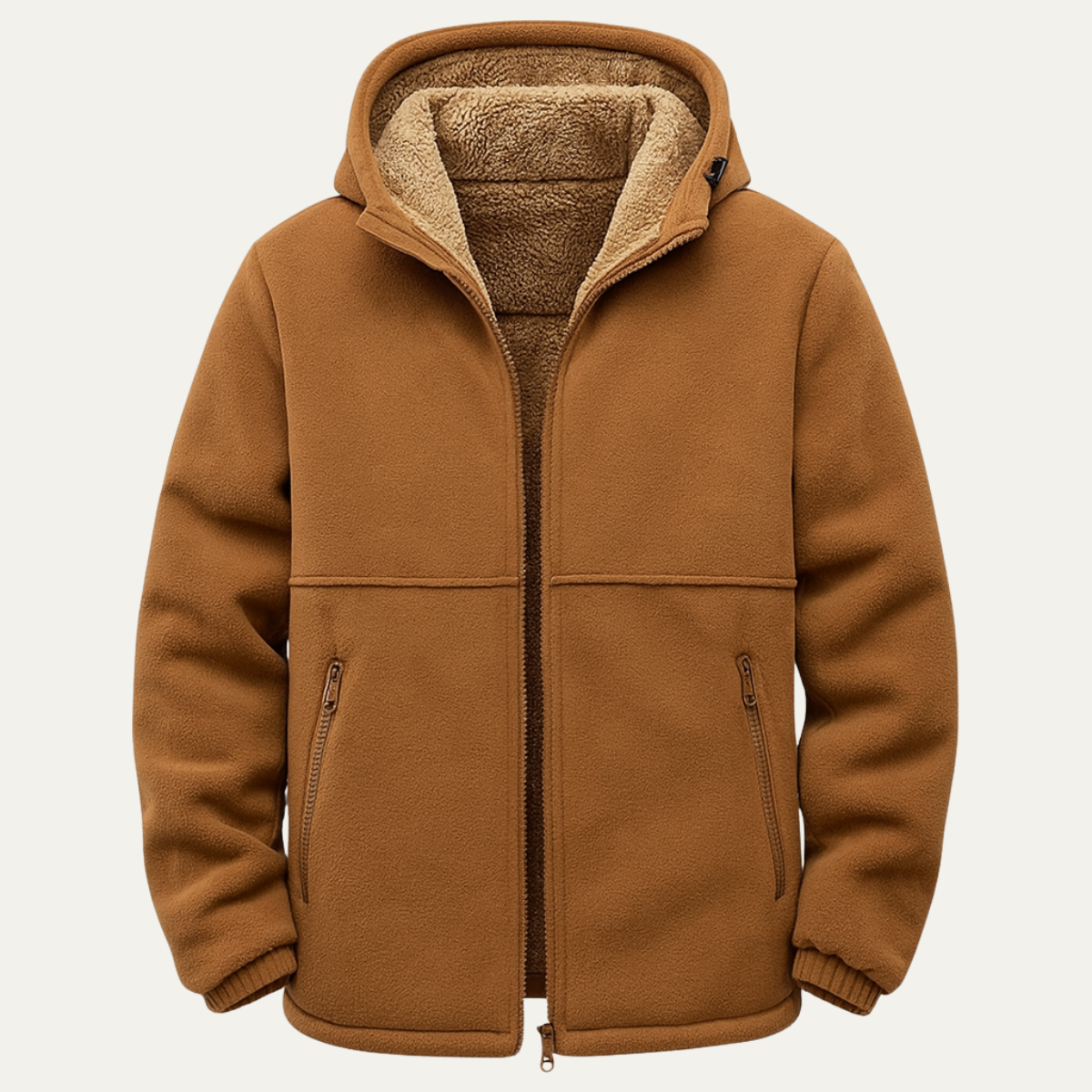 Men's Fleece Lined Hooded Jacket Warm - Vonnera