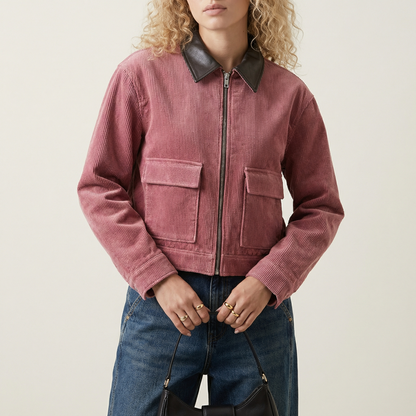 Corduroy Zipper Jacket - Vonnera