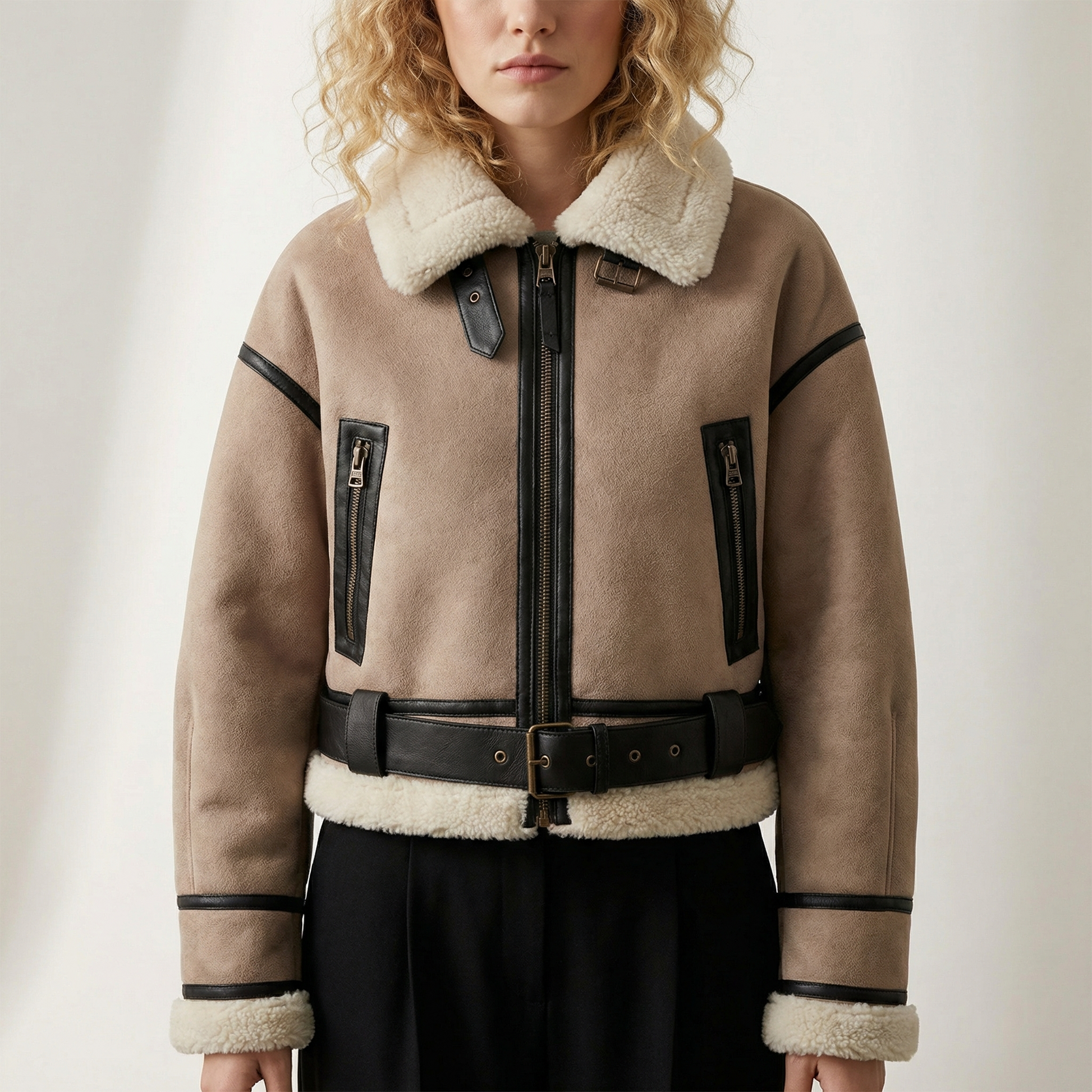 Women's Faux Leather Fur Jacket - Vonnera