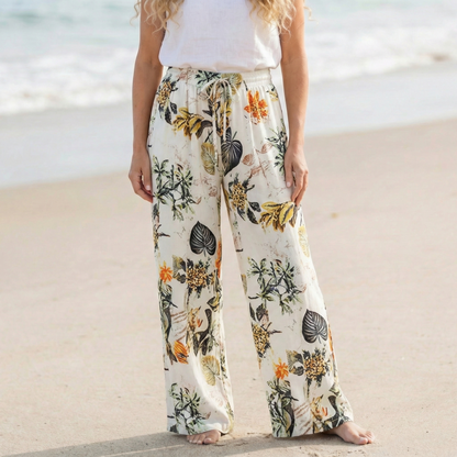 Women's Floral Wide Leg Pants - Vonnera