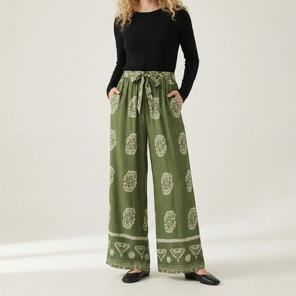 Women's Floral Wide Leg Pants - Vonnera