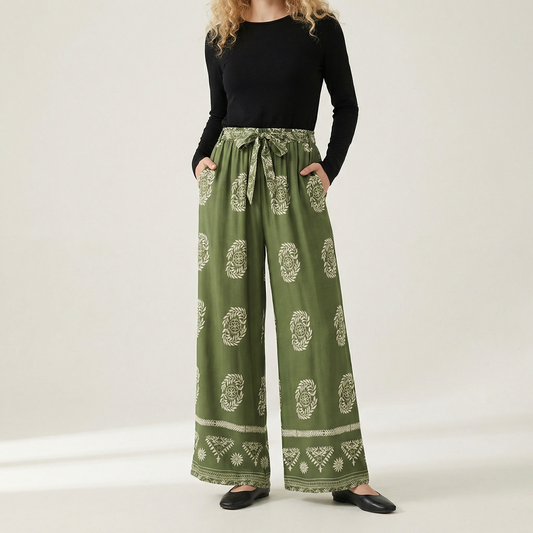 Women's Floral Wide Leg Pants - Vonnera