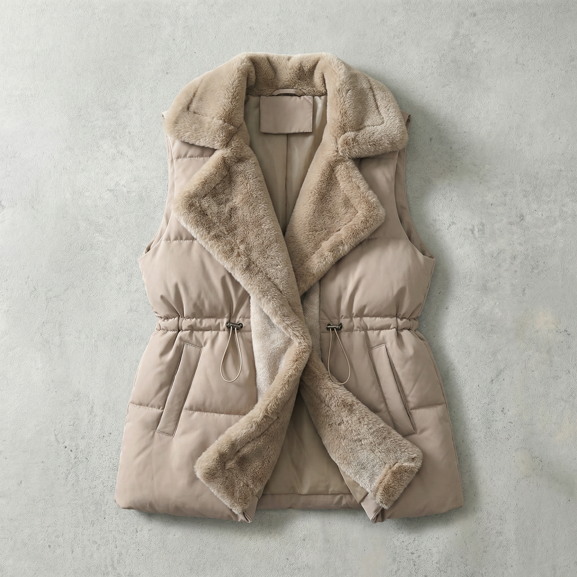 Faux Fur Quilted Vest - Vonnera