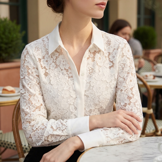 Women's Lace Hollow Out Blouse - Vonnera