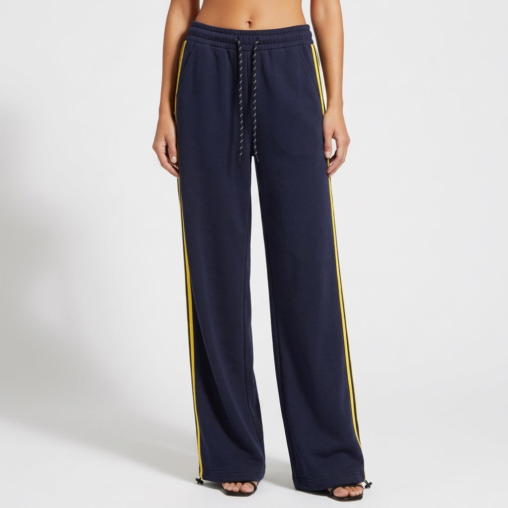 Women's Wide Leg Lounge Pants Stripe Cotton - Vonnera