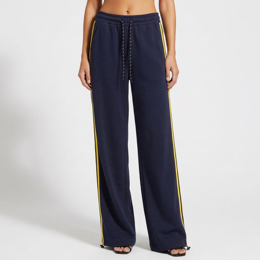 Women's Wide Leg Lounge Pants Stripe Cotton - Vonnera