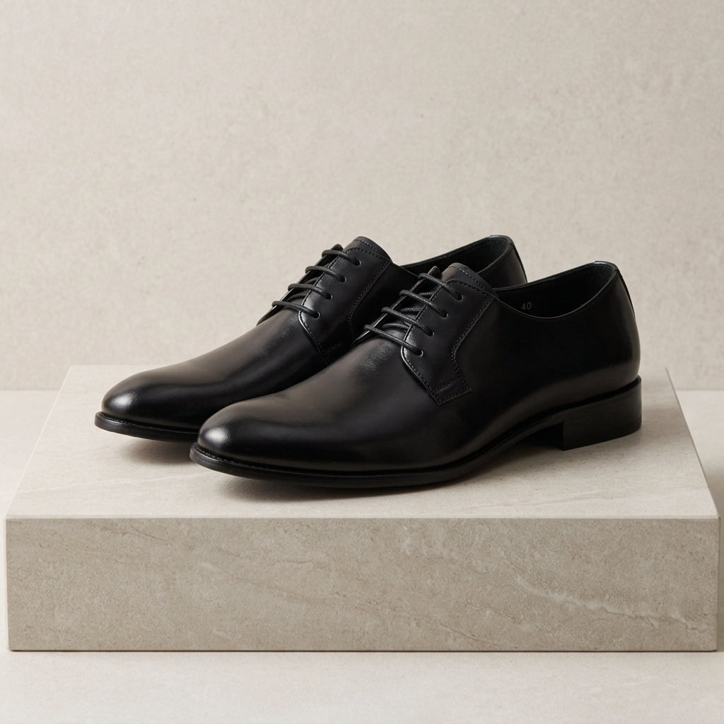 Men's Oxford Shoes Leather Black - Vonnera