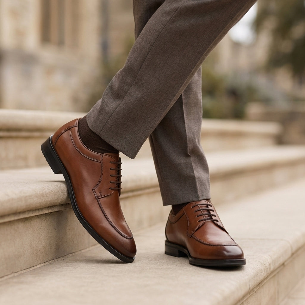 Men's Oxford Dress Shoes Grey Leather - Vonnera