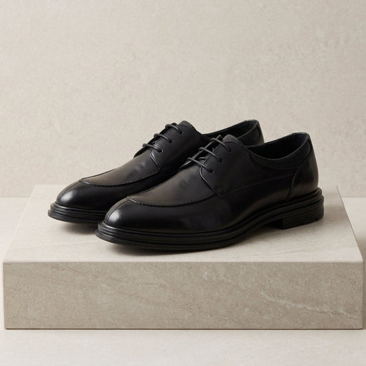 Men's Leather Brogue Shoes Grey - Vonnera