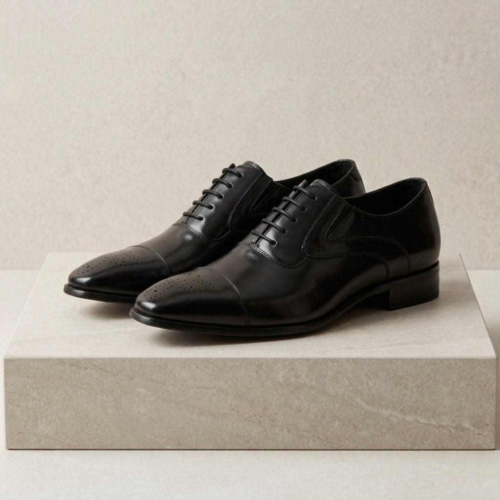 Halston Men's Brogue Leather Shoes - Vonnera