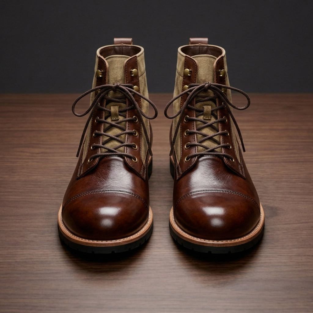 Men's Leather Ankle Boots - Vonnera