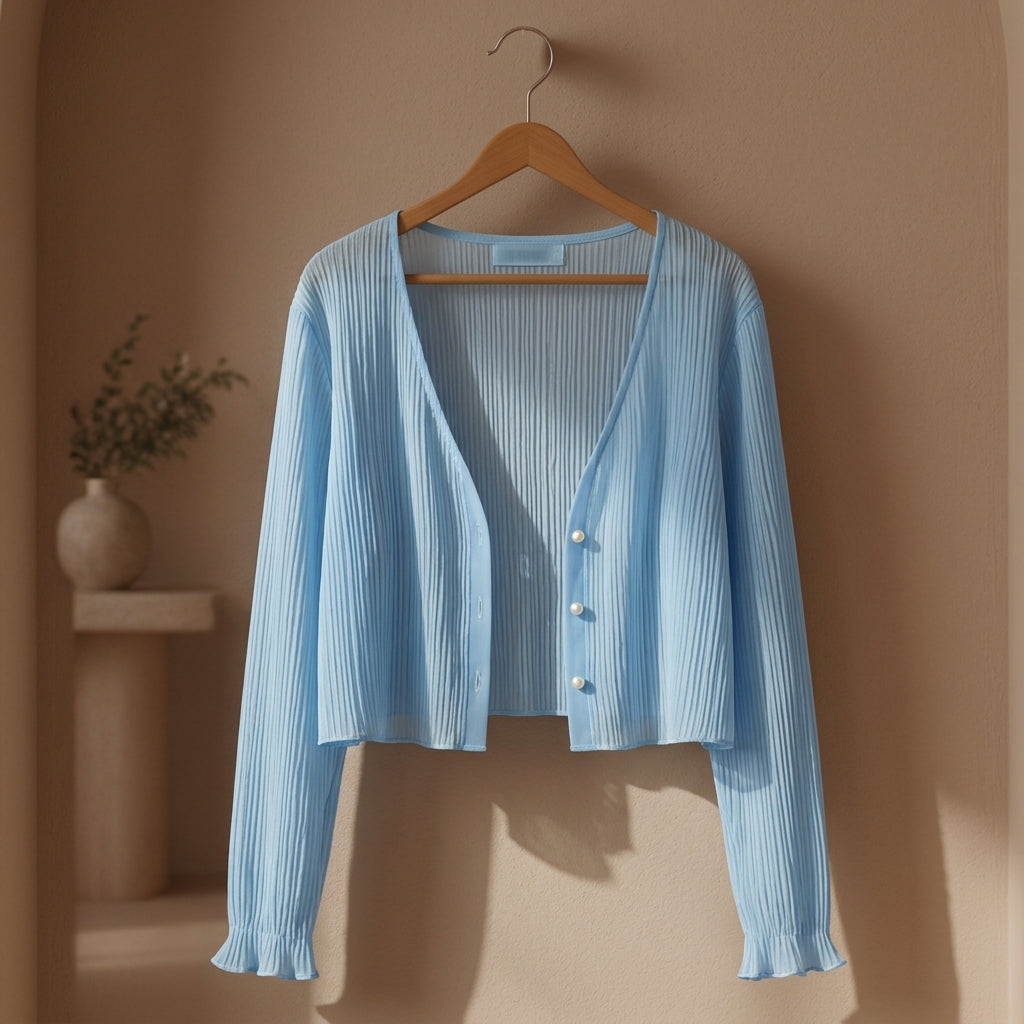 Aurelune Women's Chiffon Open Front Cardigan - Vonnera
