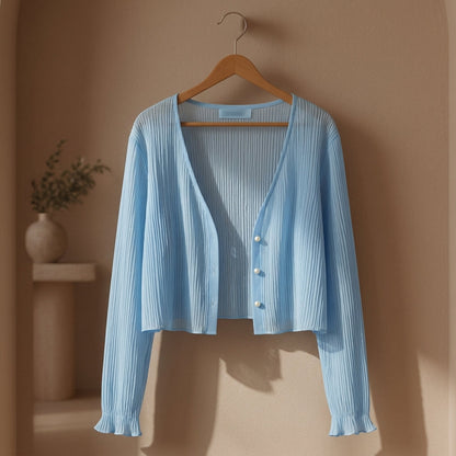 Aurelune Women's Chiffon Open Front Cardigan - Vonnera