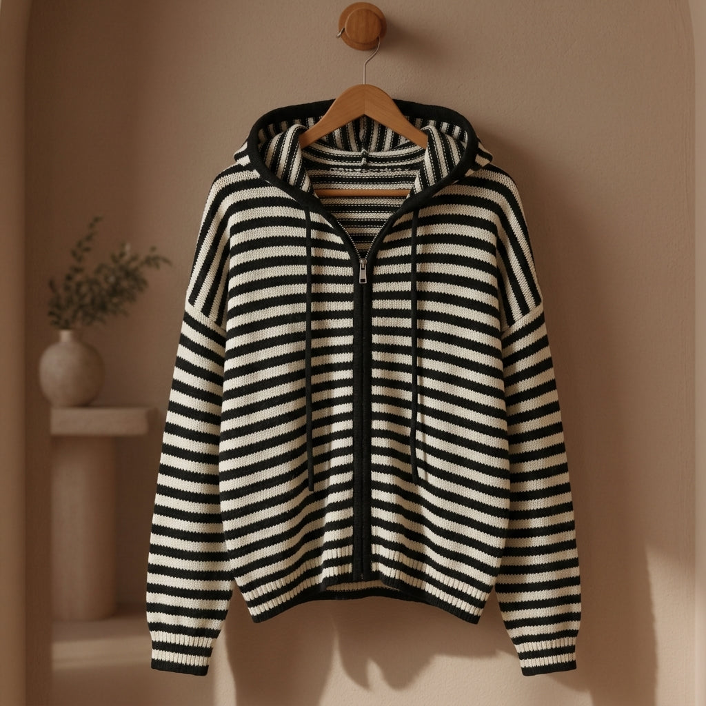 Women's Contrast Stripe Cardigan - Vonnera