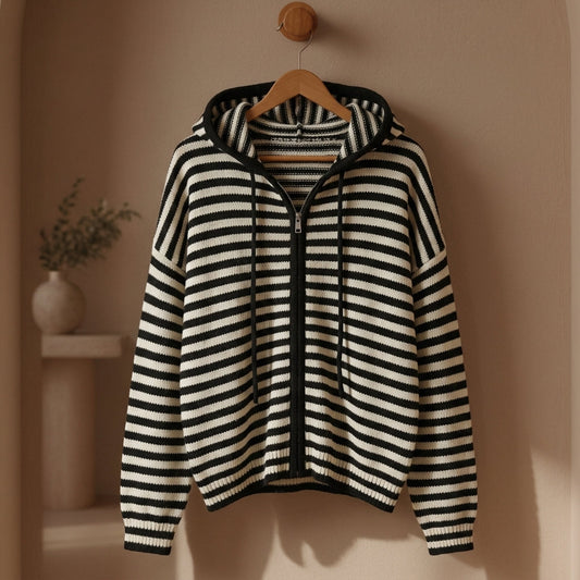 Women's Contrast Stripe Cardigan - Vonnera